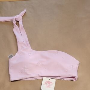 ete Swimwear Size M Coco One-Shoulder Top - Blush Embroidery, NEW with Tag